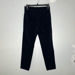 WHITE STAG Black Cotton Blend Faux Suede / Velvet Textured Pull On Pants Size SP